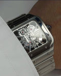 Chairman Geneve Square Skeleton Automatic Watch|Two Tone Case|Stainless Steel Bracelet