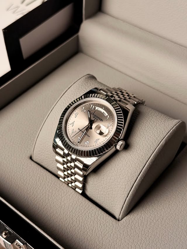 Chairman Executive Automatic Watch| Silver Dial with Fluted Bezel|  Jubilee Bracelet