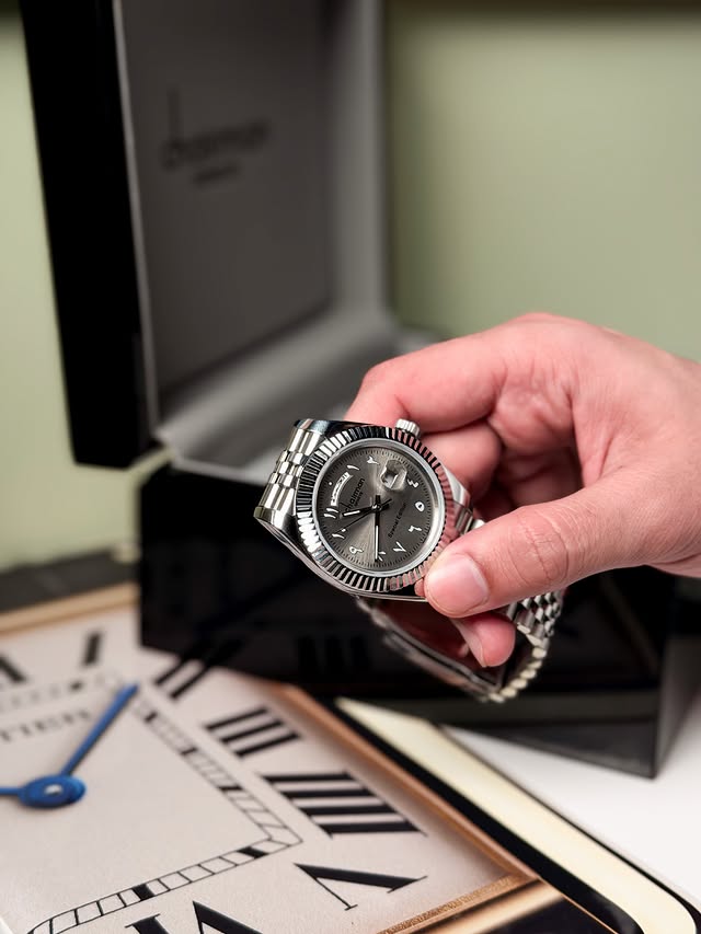 Chairman Executive Automatic Watch|  Slate Gray Dial with Fluted Bezel|  Jubilee Bracelet