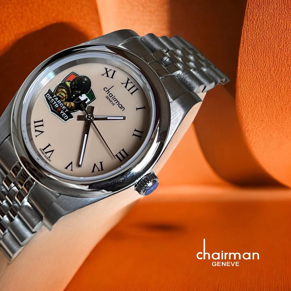 Chairman Genève Luxury Roman Dial Stainless Steel Watch - Classic Design
