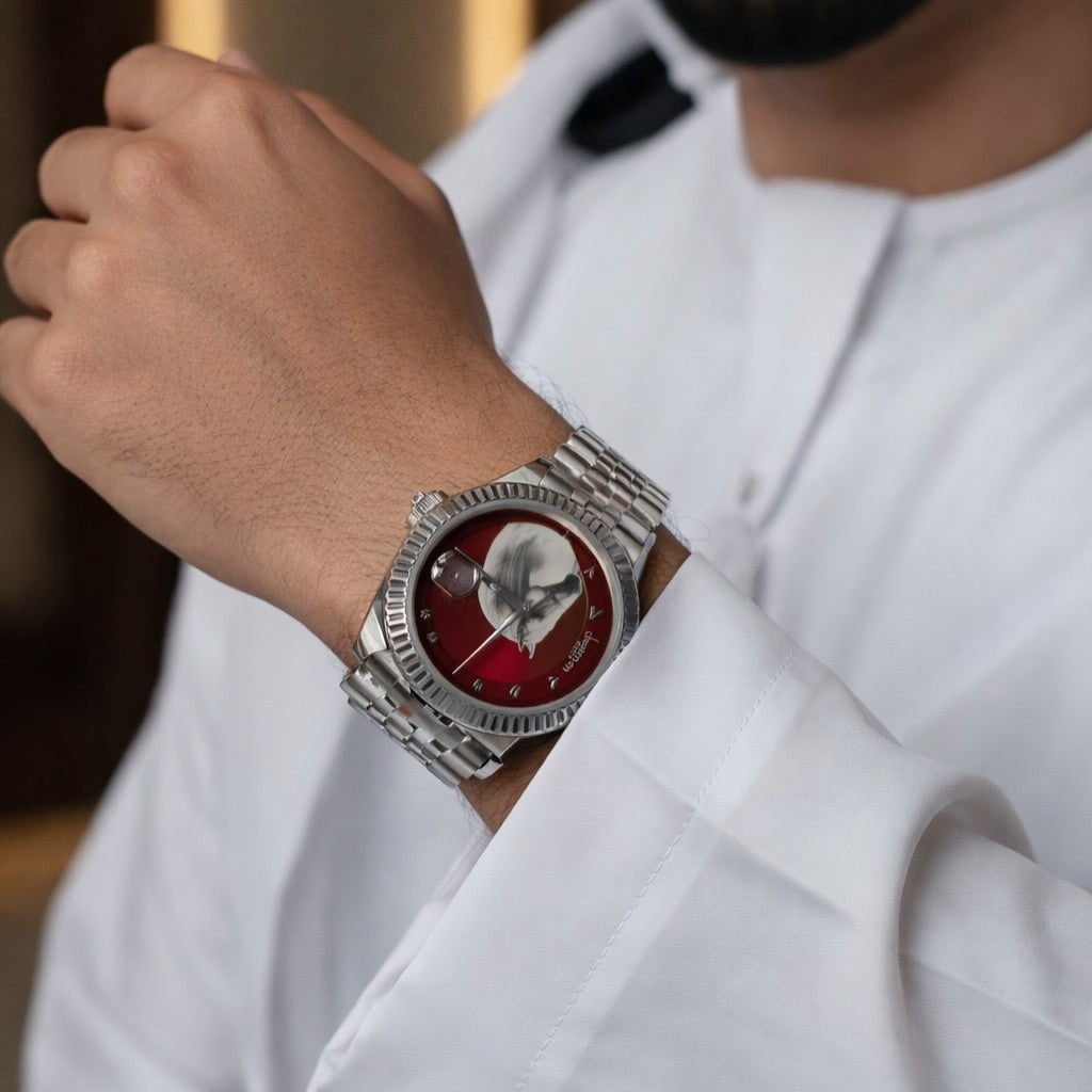 Chairman Geneve Arabian Horse Edition Watch - Red Dial with Stainless Steel Bracelet
