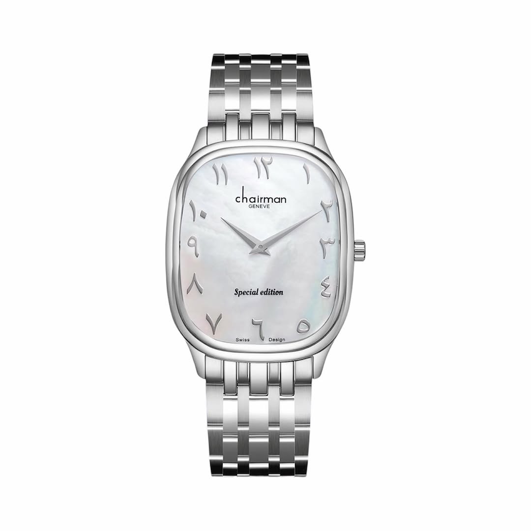 Chairman Special Edition Cushion Watch| Arabic Pearl|  Roman Green Dial with Steel Bracelet