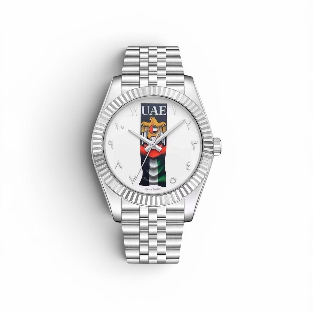 Chairman Geneve UAE Heritage Edition Watch| Stainless Steel Bracelet| Sheikh Zayed or UAE Flag Dial