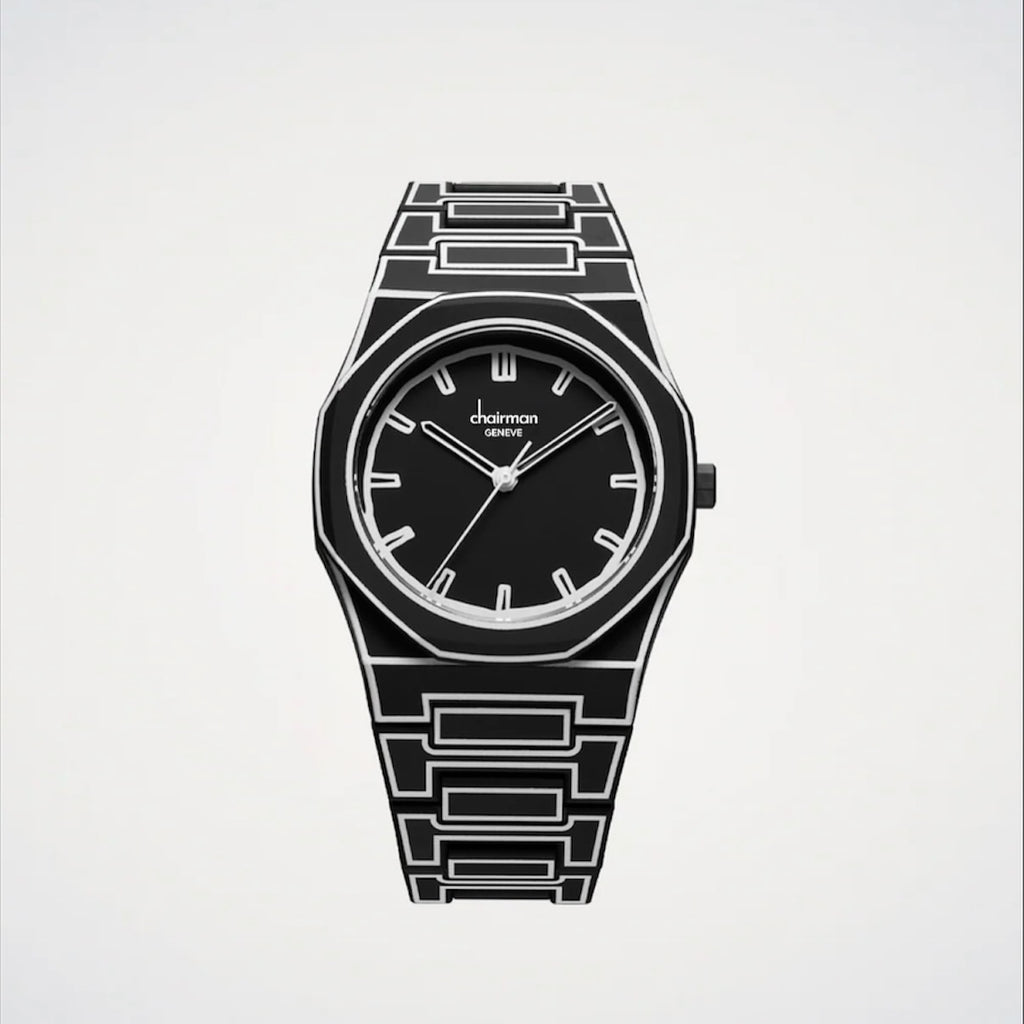 Black Skeleton Automatic Watch for Men|  Matte Black Steel Case with Silicone Strap|  Mechanical Open Gear Dial