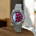 Chairman Geneve| Qatar Edition|  Maroon Flag Dial Stainless Steel Bracelet